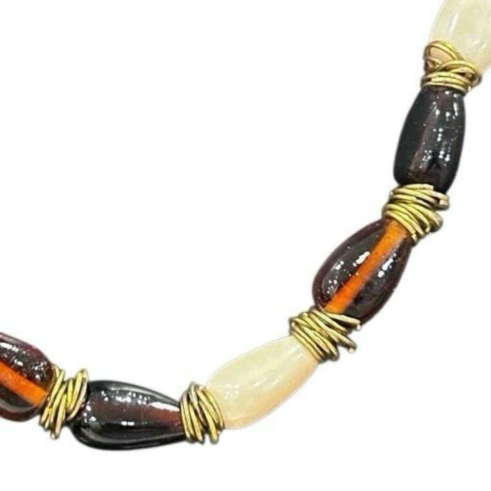Vtg Southern Beaded Necklace Women's 20"
Brown Multi Teardrop
Shape Glass Beads - Picture 4 of 7